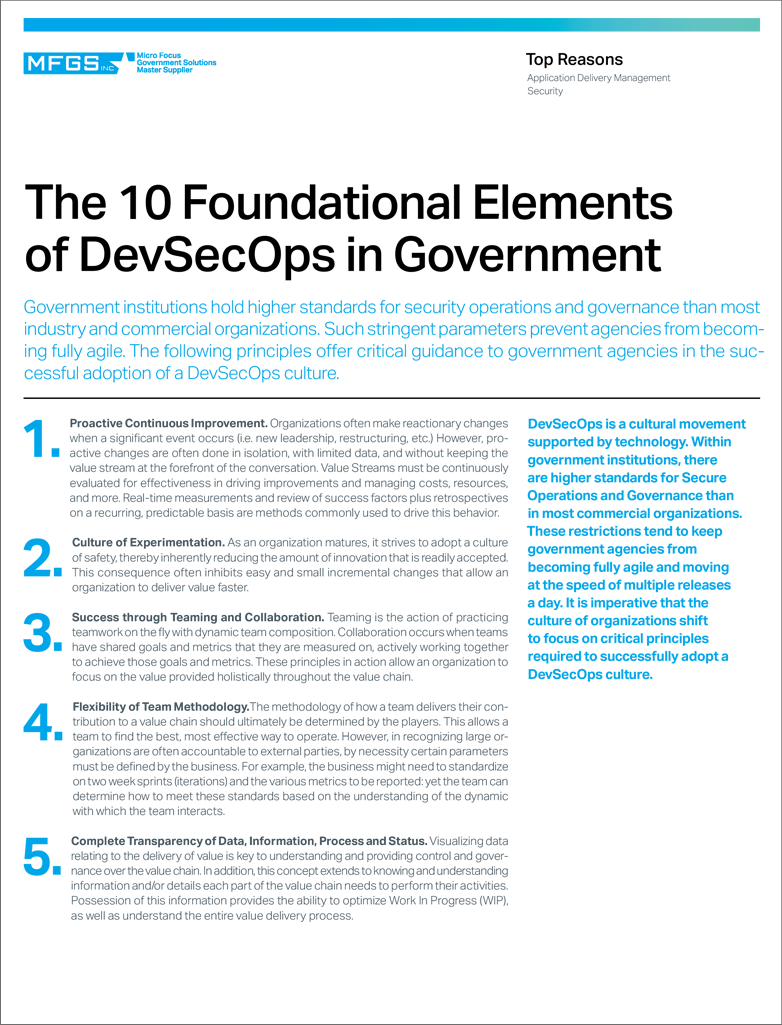 The 10 Foundational Elements of DevSecOps in Government preview