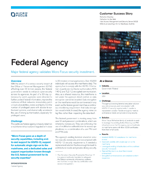 Major Federal Agency Validates Micro Focus Security Investment preview