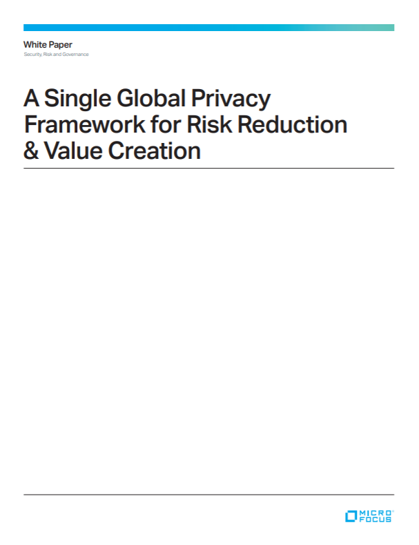 A Single Global Privacy Framework for Risk Reduction and Value Creation preview