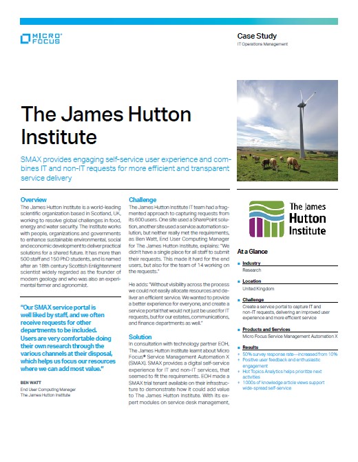 James Hutton Institute Delivers an Improved User Experience and More Efficient Service preview