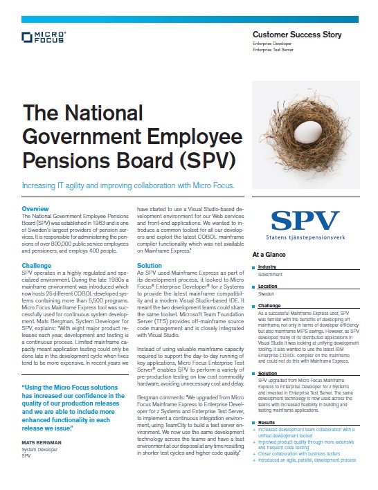 Sweden National Government Employee Pensions Board Increases IT agility and Improves Collab with Micro Focus preview