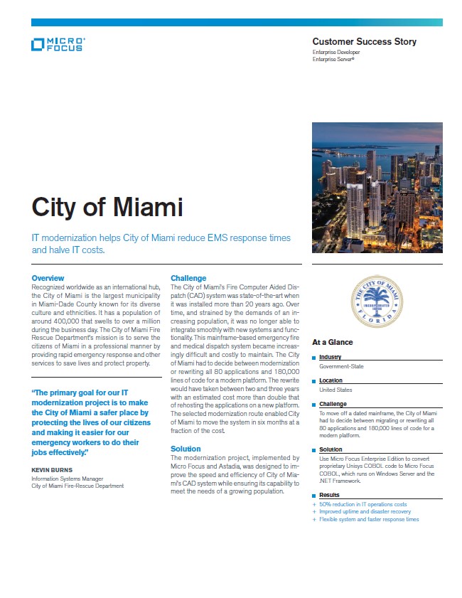 IT Modernization Helps City of Miami Reduce EMS Response Times preview