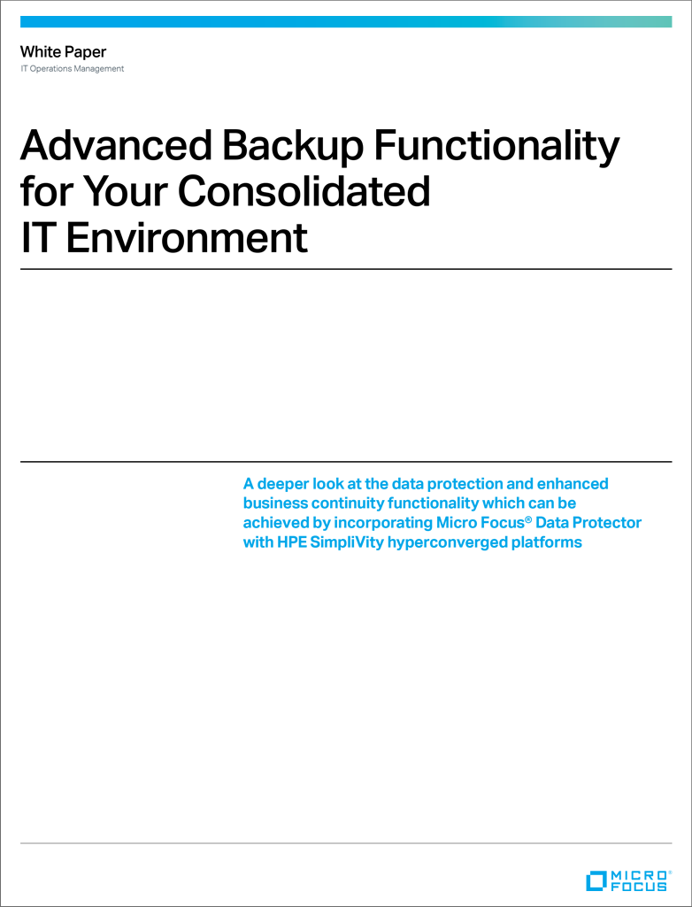 Advanced Backup Functionality Consolidated IT Environment preview image