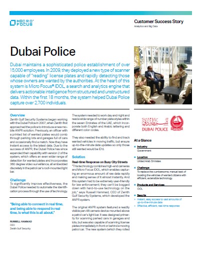 Dubai Police use IDOL's Integrated Analytics to More Effectively Uncover and Respond to Suspicious Behavior preview