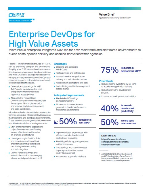 Enterprise DevOps High Value Brief preview