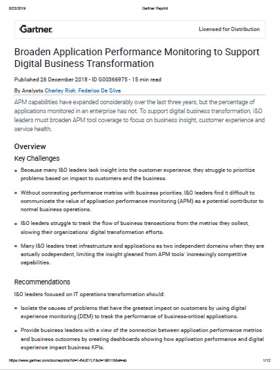 Gartner Market Guide for AIOps Platforms August 2017