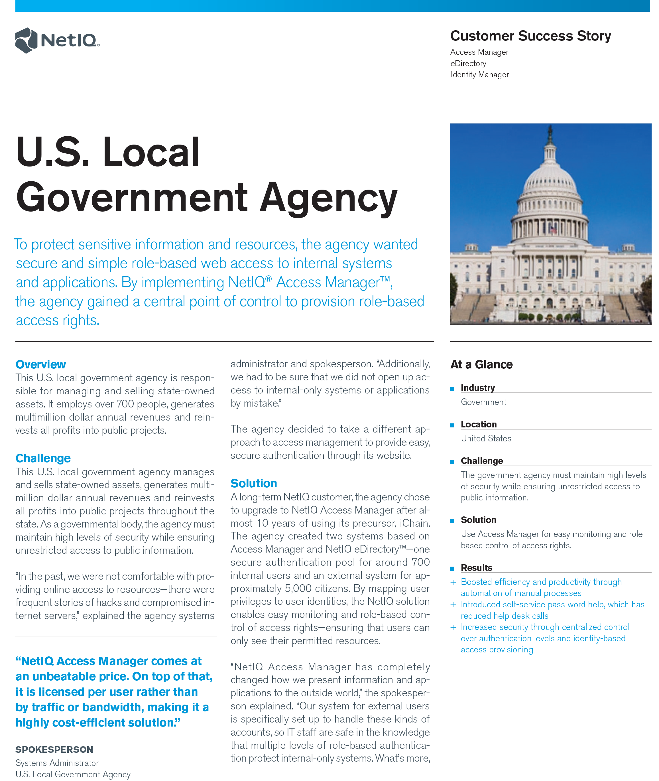 Protecting Sensitive Information for Local Government Agency with NetIQ Access Manager preview